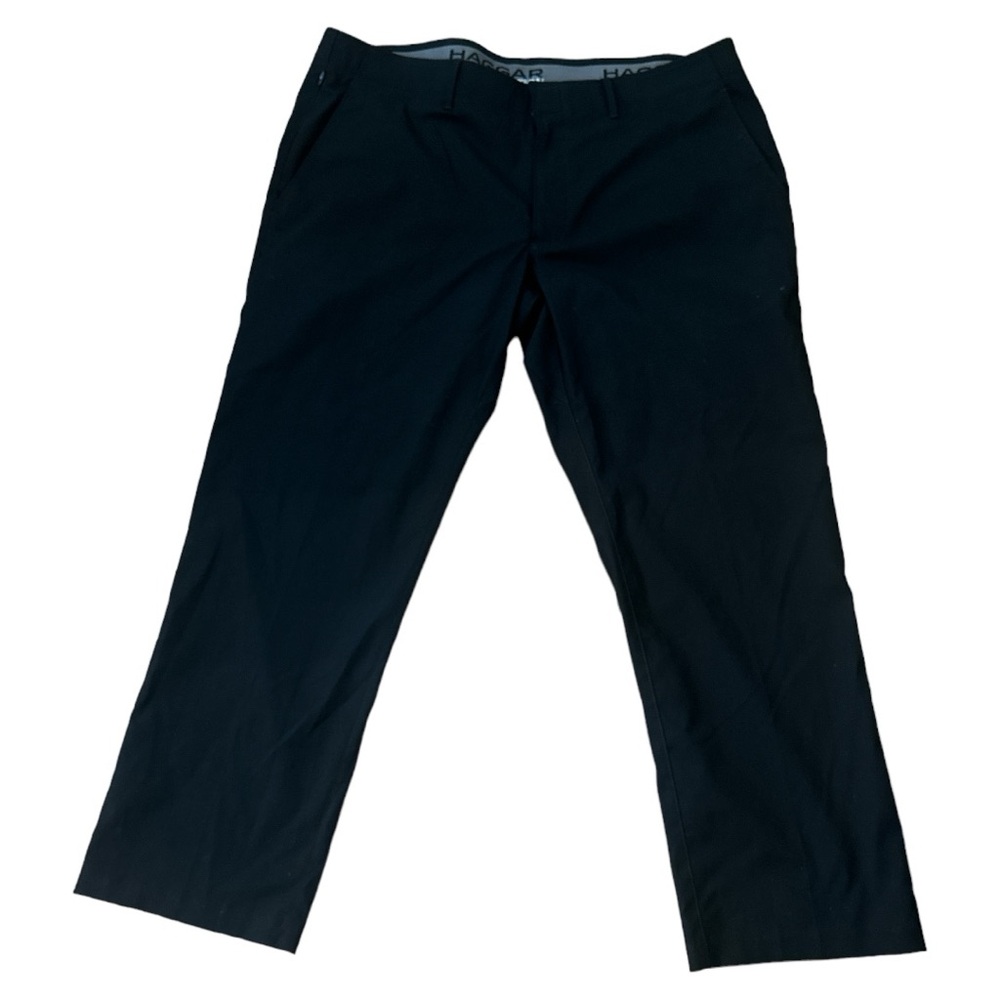 Haggar In Motion Dress‎ Pants Stretch Fabric Black Work Casual 40x29